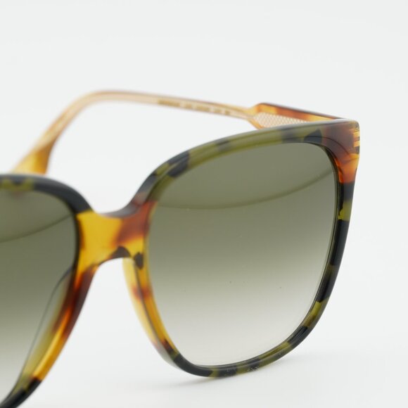 Victoria Beckham VB610SCB 225 Sunglasses Havana Square Frame, Green Lenses main image 9